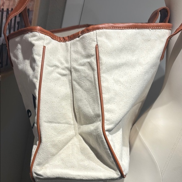 Stranded Cream and Tan Canvas Tote - Picture 10 of 16